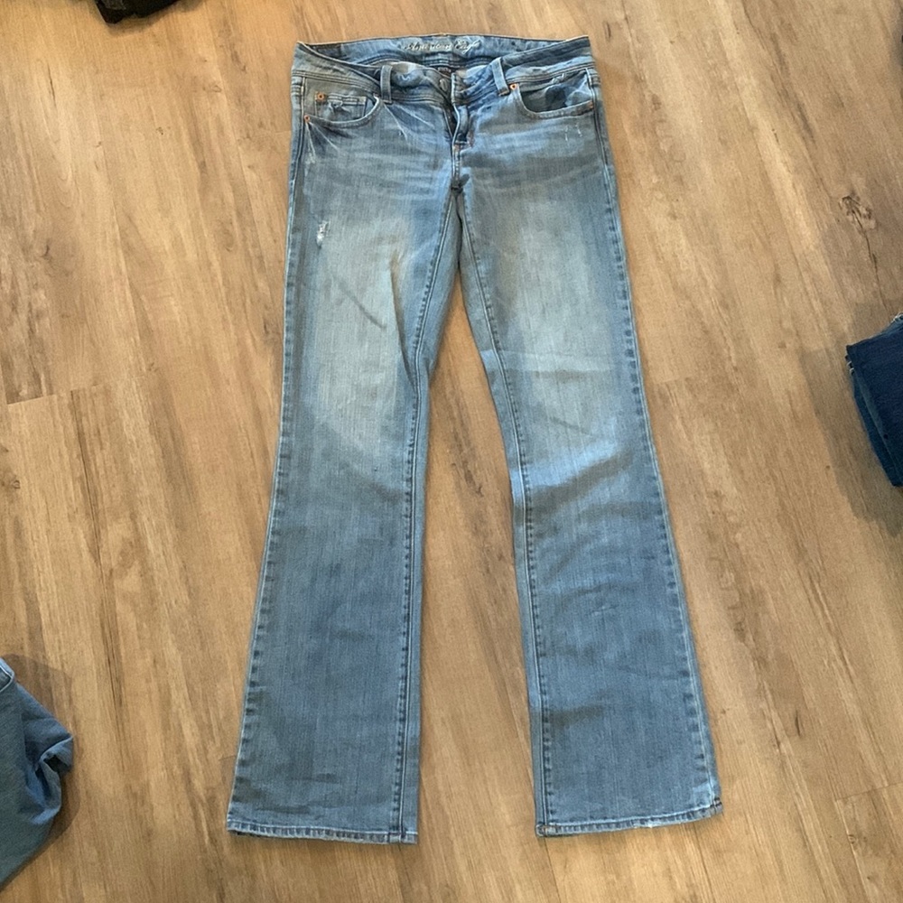 American Eagle Slim Boot Light Wash 8 Long